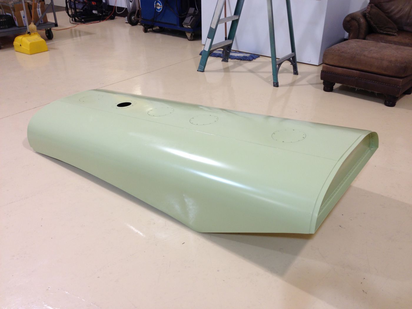 Mace Aviation composite helicopter fairing during manufacturing