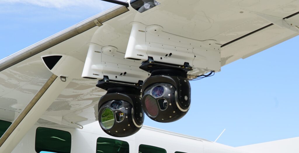 Cessna Caravan with Mace Aviation side-mounted sensor pod in flight