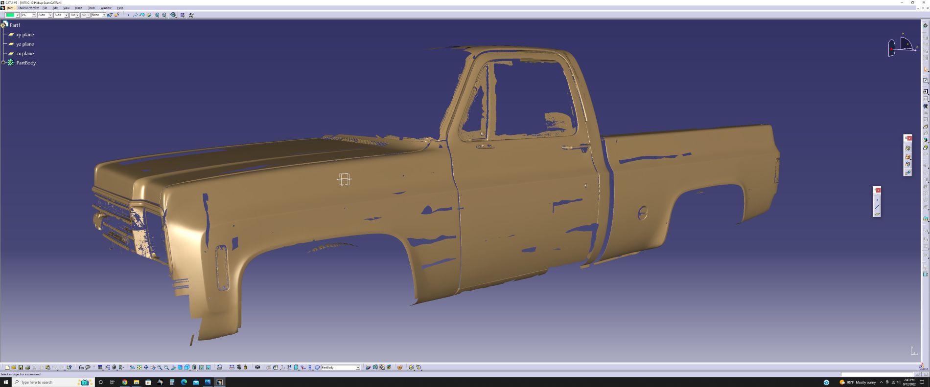 3D scan of pickup truck bed for reverse engineering by Mace Aviation